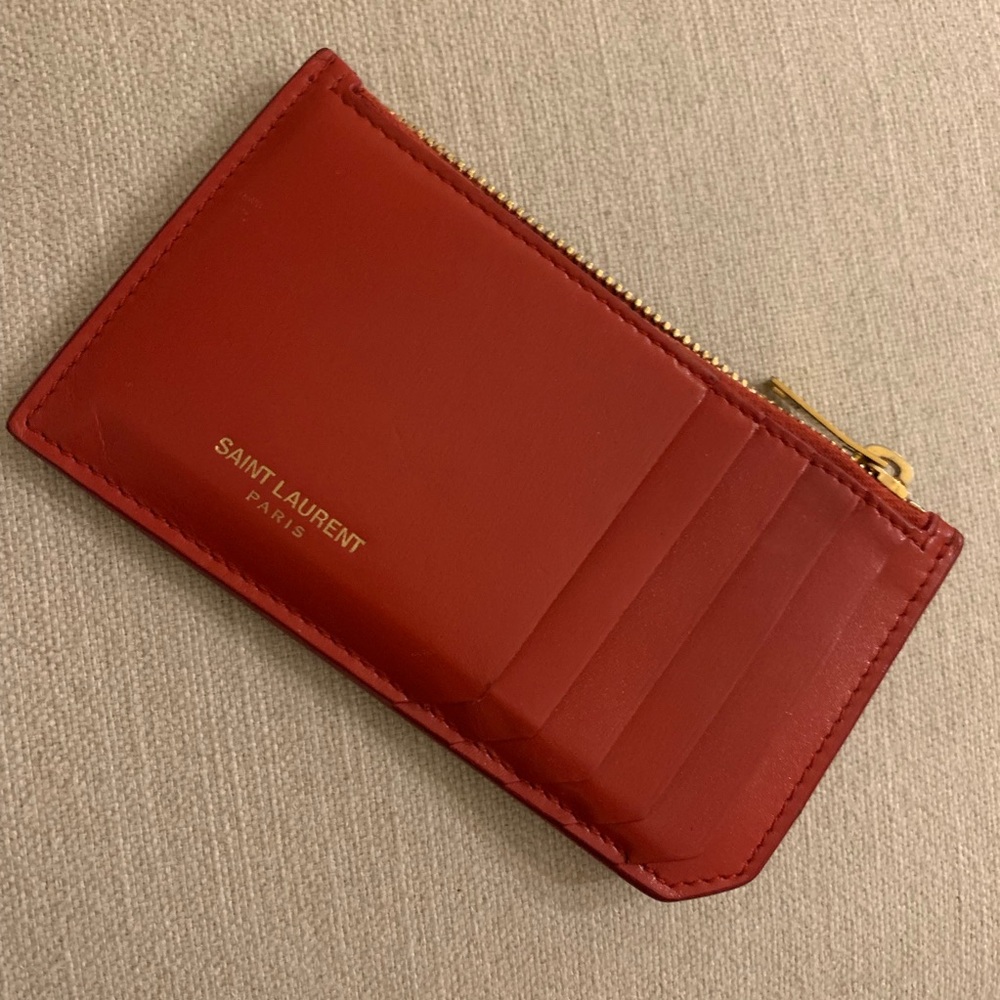 YSL Fragment Zipped Card Case